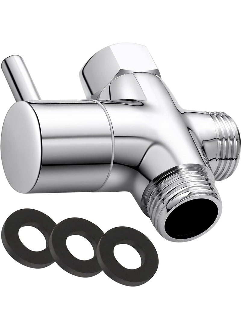 G1 / 2 "صمام تحويل رأس دش ، صمام تحويل ذراع دش النحاس الصلب لرأس دش يدوي ورأس رش ثابت ، قطر 20 مم 3 طرق استبدال نظام دش عالمي (نهاية الكروم) - Image 1